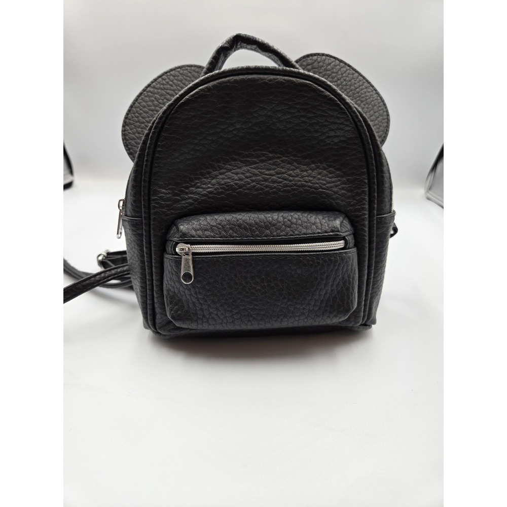Disney/Pixar Mini Plain Black Backpack with Ears And Adjustable Straps - Picture 2 of 12